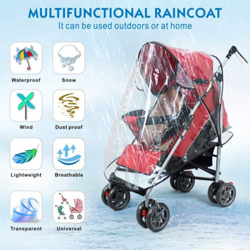  Universal Baby Stroller Rain Cover + Mosquito Net,Idefair Weather Shield Accessories,Protect from Rain Wind Snow Dust Water Proof Ventilate Clear-Breathable Bug Shield for Baby Str