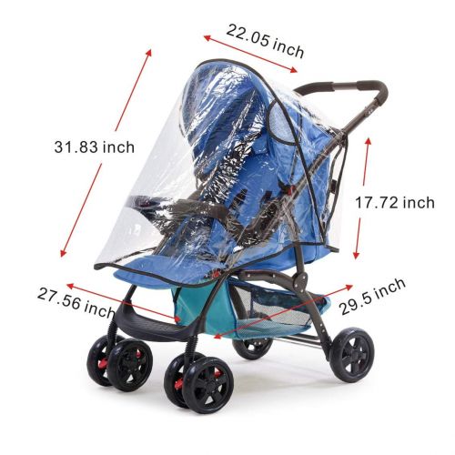  Universal Baby Stroller Rain Cover + Mosquito Net,Idefair Weather Shield Accessories,Protect from Rain Wind Snow Dust Water Proof Ventilate Clear-Breathable Bug Shield for Baby Str