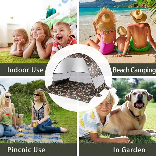  Idefair Pop Up Beach Tent,Sun Shelter Automatic Anti-UV Shade Waterproof Large Instant Tent Outdoor Camping Tent for Families Beach Outdoor Camping Picnic Fishing Backyard Garden H