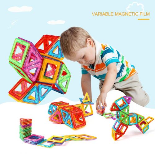  Idoot idoot Magnetic Tiles Building Blocks Set Educational Toys for Kids with Storage Bag - 64pcs