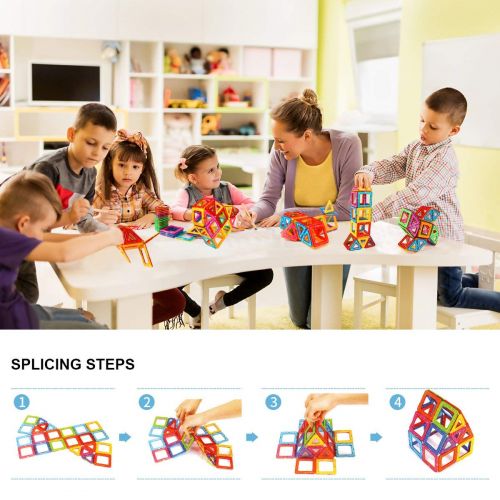  Idoot idoot Magnetic Tiles Building Blocks Set Educational Toys for Kids with Storage Bag - 64pcs