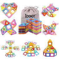 [아마존 핫딜]  [아마존핫딜]Idoot idoot Magnetic Blocks Building Set for Kids, Magnetic Tiles Educational Building Construction Toys for Boys & Girls with Storage Bag - 56Pcs