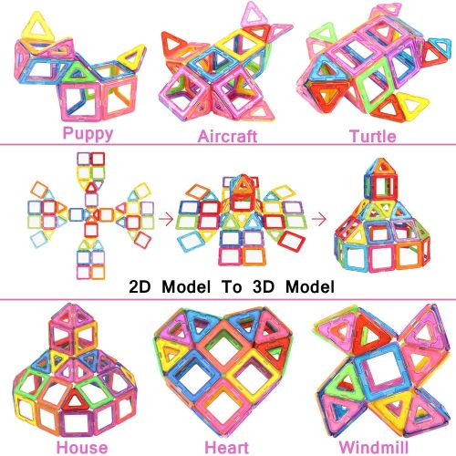  [아마존 핫딜]  [아마존핫딜]Idoot idoot Magnetic Blocks Building Set for Kids, Magnetic Tiles Educational Building Construction Toys for Boys & Girls with Storage Bag - 56Pcs