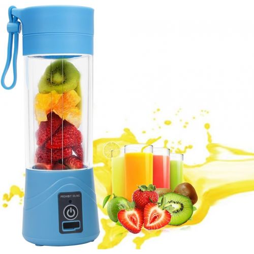  ieGeek Mini Mixer Tragbare Smoothie Maker Blender Mobiler Standmixer mit USB Wiederaufladbar Reise Juicer Sport BPA Frei 380ml Blau