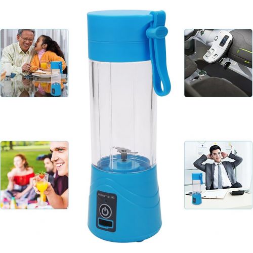  ieGeek Mini Mixer Tragbare Smoothie Maker Blender Mobiler Standmixer mit USB Wiederaufladbar Reise Juicer Sport BPA Frei 380ml Blau