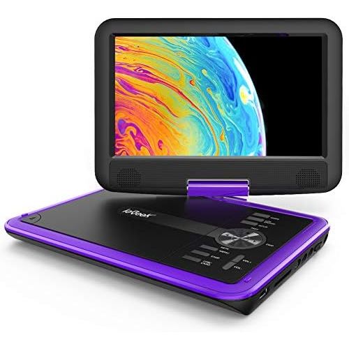  [아마존베스트]IeGeek ieGeek 11.5 Portable DVD Player with SD Card/USB Port, 5 Hour Rechargeable Battery, Eye-protective Screen, Support AV-IN/ OUT, Region Free, Purple