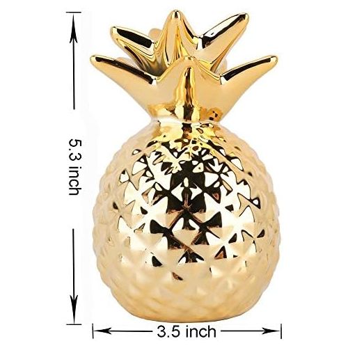  [아마존베스트]Iefoah iefoah Pineapple Girls Piggy Bank Ceramic Pineapples Shape Cans Decorative Kids Adults Piggy Bank for Home Bedroom Party Decorations Valentines Day Kids Birthday Gifts (Gold)