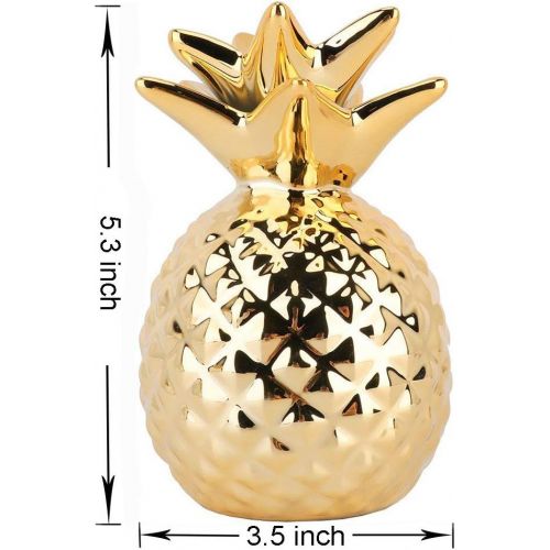  [아마존베스트]Iefoah iefoah Pineapple Girls Piggy Bank Ceramic Pineapples Shape Cans Decorative Kids Adults Piggy Bank for Home Bedroom Party Decorations Valentines Day Kids Birthday Gifts (Gold)