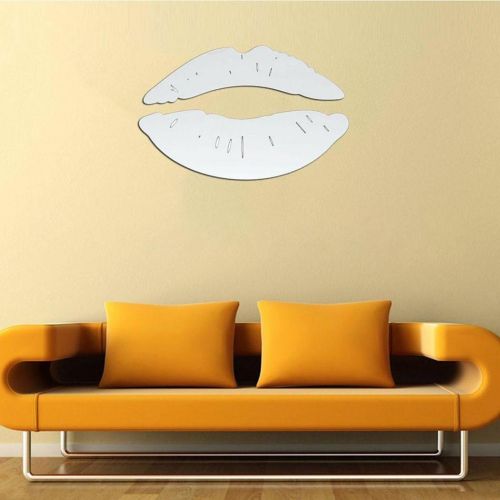  Iekofo HomeFun - Modern 3D Lips DIY Mirror Wall Sticker Removable Home Room Decor Acrylic Mirror Decor of Self Adhesive for Art Window Kitchen