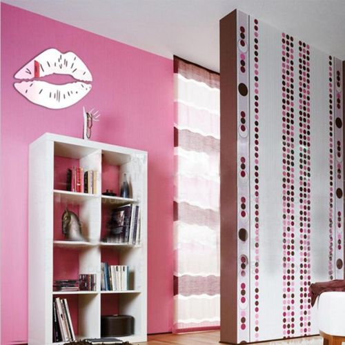  Iekofo HomeFun - Modern 3D Lips DIY Mirror Wall Sticker Removable Home Room Decor Acrylic Mirror Decor of Self Adhesive for Art Window Kitchen