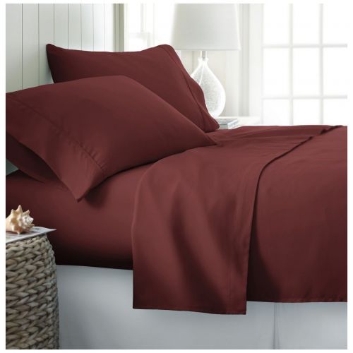  Ienjoy Home Home Collection 3 Piece Hotel Quality Ultra Soft Deep Pocket Bed Sheet Set - Twin XL - Burgundy