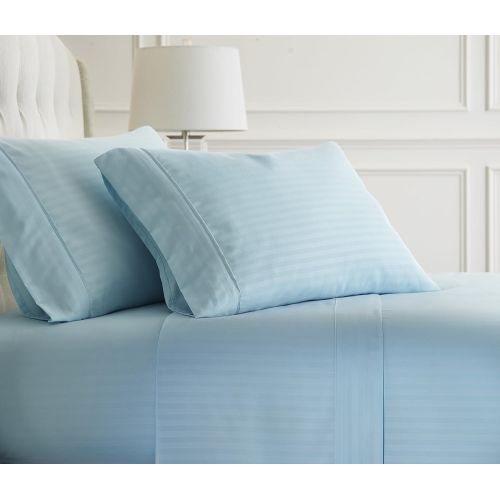  Ienjoy Home ienjoy Home Dobby 4 Piece Home Collection Premium Embossed Stripe Design Bed Sheet Set, California King, Aqua