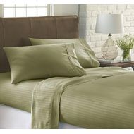 ienjoy Home Dobby 4 Piece Home Collection Premium Embossed Stripe Design Bed Sheet Set, Twin, Sage