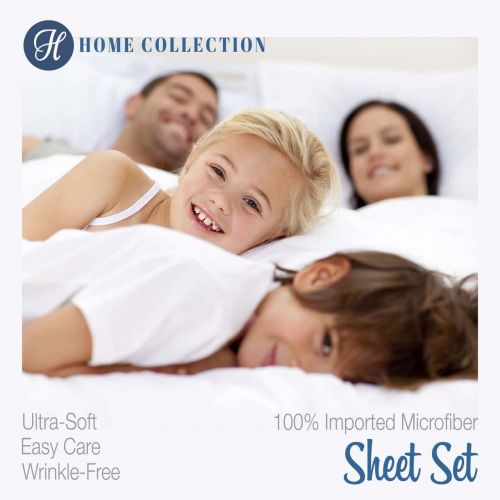  Ienjoy Home ienjoy Home Dobby 4 Piece Home Collection Premium Embossed Stripe Design Bed Sheet Set, Full, Cream