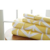 Ienjoy Home ienjoy Home 4 Piece Sheet Set Arrow Patterned, King, Yellow