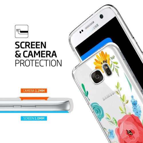  Iessvi Samsung Galaxy S6 Case with flowers, IESSVI Galaxy S6 Case Girl Floral Pattern Clear TPU Soft Slim Phone case for Galaxy S6
