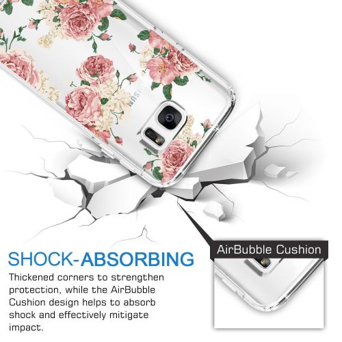  Iessvi Samsung Galaxy S6 Case with flowers, IESSVI Galaxy S6 Case Girl Floral Pattern Clear TPU Soft Slim Phone case for Galaxy S6