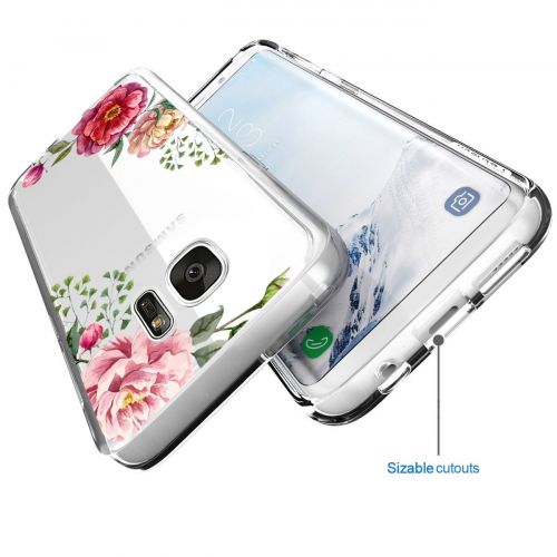  Iessvi Samsung Galaxy S6 Case with flowers, IESSVI Galaxy S6 Case Girl Floral Pattern Clear TPU Soft Slim Phone case for Galaxy S6