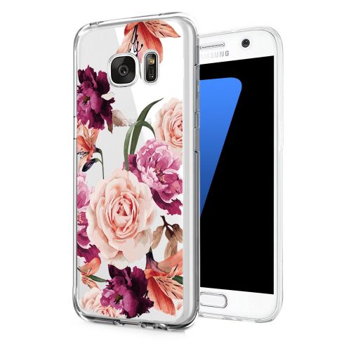  Iessvi Samsung Galaxy S6 Case with flowers, IESSVI Galaxy S6 Case Girl Floral Pattern Clear TPU Soft Slim Phone case for Galaxy S6