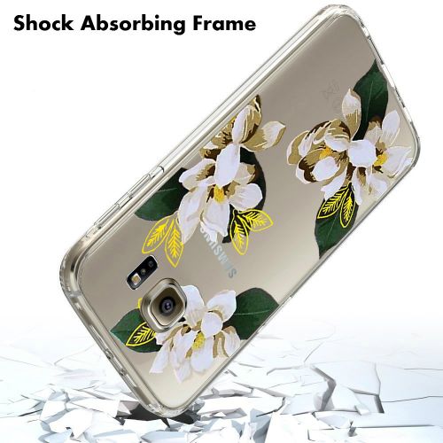  Iessvi Samsung Galaxy S6 Case with flowers, IESSVI Galaxy S6 Case Girl Floral Pattern Clear TPU Soft Slim Phone case for Galaxy S6