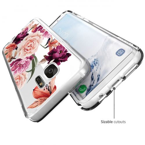  Iessvi Samsung Galaxy S6 Case with flowers, IESSVI Galaxy S6 Case Girl Floral Pattern Clear TPU Soft Slim Phone case for Galaxy S6