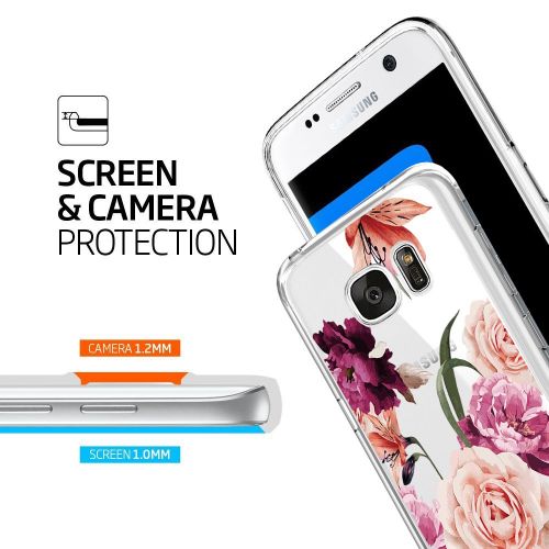  Iessvi Samsung Galaxy S6 Case with flowers, IESSVI Galaxy S6 Case Girl Floral Pattern Clear TPU Soft Slim Phone case for Galaxy S6