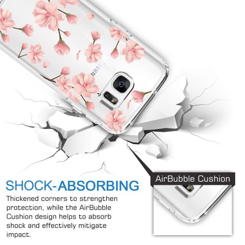  Iessvi Samsung Galaxy S6 Case with flowers, IESSVI Galaxy S6 Case Girl Floral Pattern Clear TPU Soft Slim Phone case for Galaxy S6