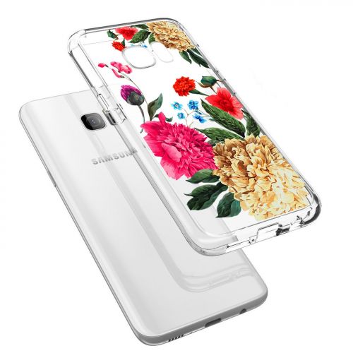  Iessvi Samsung Galaxy S6 Case with flowers, IESSVI Galaxy S6 Case Girl Floral Pattern Clear TPU Soft Slim Phone case for Galaxy S6