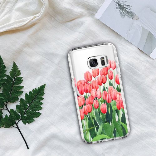  Iessvi Samsung Galaxy S6 Case with flowers, IESSVI Galaxy S6 Case Girl Floral Pattern Clear TPU Soft Slim Phone case for Galaxy S6