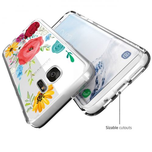  Iessvi Samsung Galaxy S6 Case with flowers, IESSVI Galaxy S6 Case Girl Floral Pattern Clear TPU Soft Slim Phone case for Galaxy S6