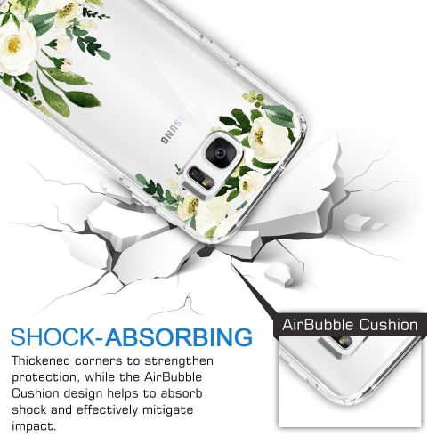  Iessvi Samsung Galaxy S6 Case with flowers, IESSVI Galaxy S6 Case Girl Floral Pattern Clear TPU Soft Slim Phone case for Galaxy S6