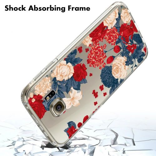  Iessvi Samsung Galaxy S6 Case with flowers, IESSVI Galaxy S6 Case Girl Floral Pattern Clear TPU Soft Slim Phone case for Galaxy S6