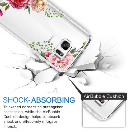  Iessvi Samsung Galaxy S6 Case with flowers, IESSVI Galaxy S6 Case Girl Floral Pattern Clear TPU Soft Slim Phone case for Galaxy S6