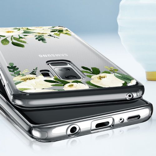 Iessvi Samsung Galaxy S9 Plus Case with flowers, IESSVI Girl Floral Pattern Clear TPU Soft Slim Phone case for Galaxy S9 Plus