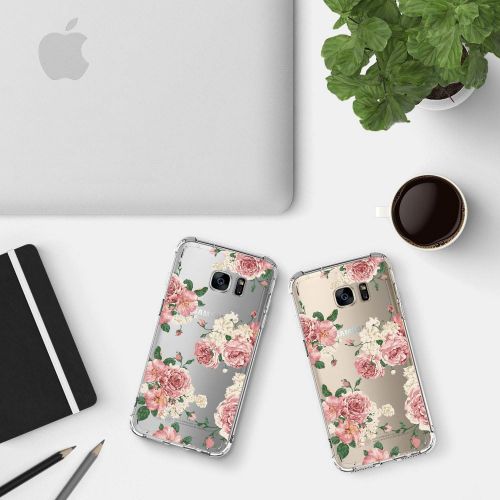  Iessvi Samsung Galaxy S6 Edge Case with flowers, IESSVI Floral Pattern case for S6 Edge