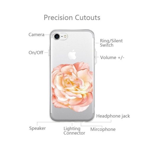  iPhone 7 4.7Inch Case, Iessvi Fashion Flower Pattern TPU Silicone Case Shell for iPhone7