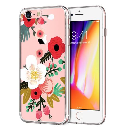  iPhone 7 4.7Inch Case, Iessvi Fashion Flower Pattern TPU Silicone Case Shell for iPhone7