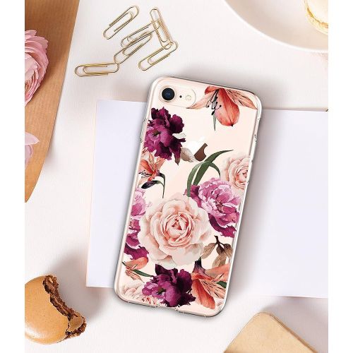  iPhone 7 4.7Inch Case, Iessvi Fashion Flower Pattern TPU Silicone Case Shell for iPhone7