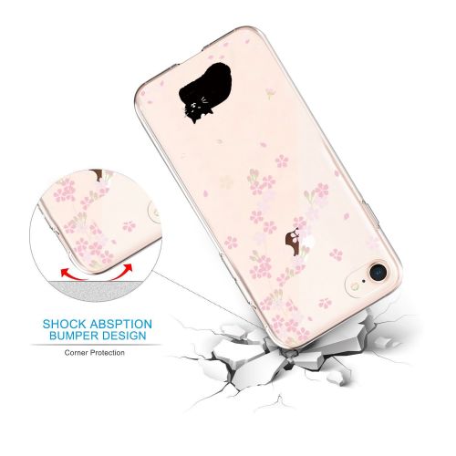  iPhone 7 4.7Inch Case, Iessvi Fashion Flower Pattern TPU Silicone Case Shell for iPhone7