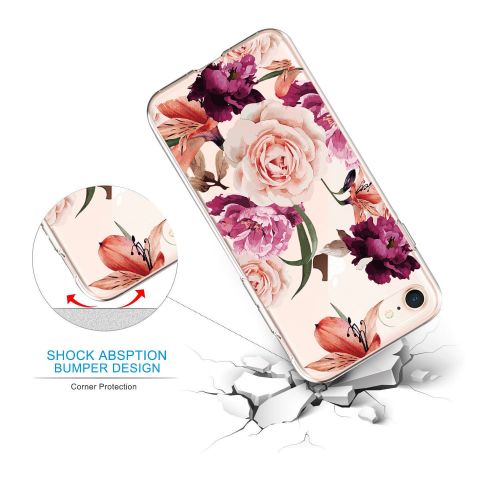  iPhone 7 4.7Inch Case, Iessvi Fashion Flower Pattern TPU Silicone Case Shell for iPhone7