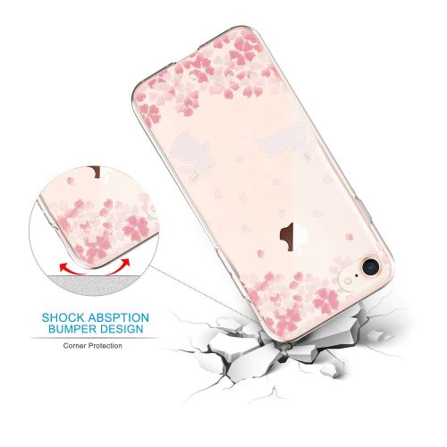  iPhone 7 4.7Inch Case, Iessvi Fashion Flower Pattern TPU Silicone Case Shell for iPhone7