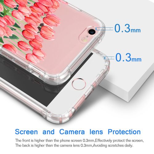  iPhone 7 4.7Inch Case, Iessvi Fashion Flower Pattern TPU Silicone Case Shell for iPhone7
