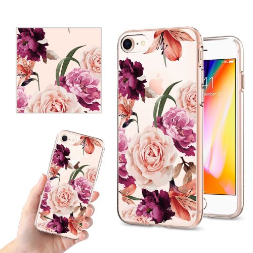  iPhone 7 4.7Inch Case, Iessvi Fashion Flower Pattern TPU Silicone Case Shell for iPhone7