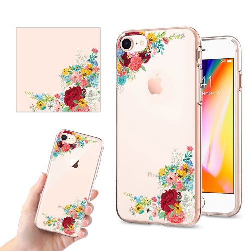  iPhone 7 4.7Inch Case, Iessvi Fashion Flower Pattern TPU Silicone Case Shell for iPhone7