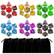 [아마존베스트]IFergoo iFergoo DND Dice, 42pcs Polyhedral Game Dice with 6 Punches for Role Playing Game Dungeons and Dragons D&D Pathfinder Shadowrun and Math Teaching (42pcs DND Dice)