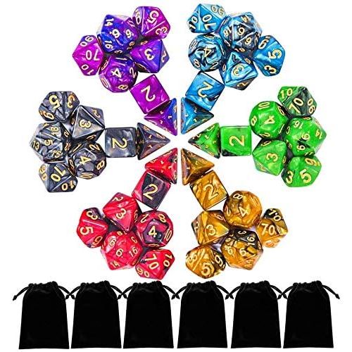  [아마존베스트]IFergoo iFergoo DND Dice, 42pcs Polyhedral Game Dice with 6 Punches for Role Playing Game Dungeons and Dragons D&D Pathfinder Shadowrun and Math Teaching (42pcs DND Dice)