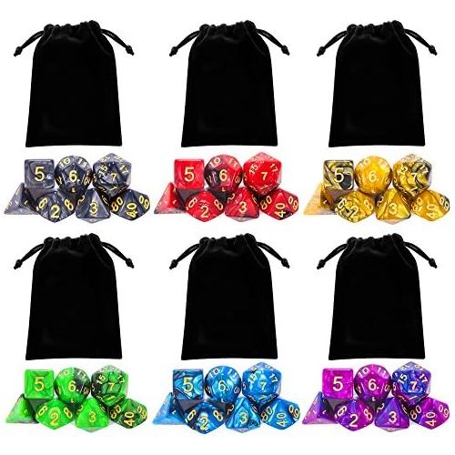  [아마존베스트]IFergoo iFergoo DND Dice, 42pcs Polyhedral Game Dice with 6 Punches for Role Playing Game Dungeons and Dragons D&D Pathfinder Shadowrun and Math Teaching (42pcs DND Dice)