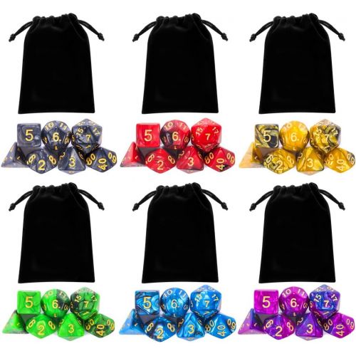  [아마존베스트]IFergoo iFergoo DND Dice, 42pcs Polyhedral Game Dice with 6 Punches for Role Playing Game Dungeons and Dragons D&D Pathfinder Shadowrun and Math Teaching (42pcs DND Dice)