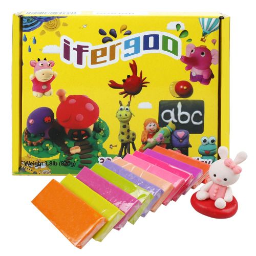  [아마존 핫딜]  [아마존핫딜]Ifergoo ifergoo Polymer Ton 32 Farben Polymer Clay, DIY Knete Ofen Backen Lehm Set mit Modellierwerkzeugen und Zubehoer, Modellierung Lehm Kinderd Zubehoer, Modellierung Lehm Kinder