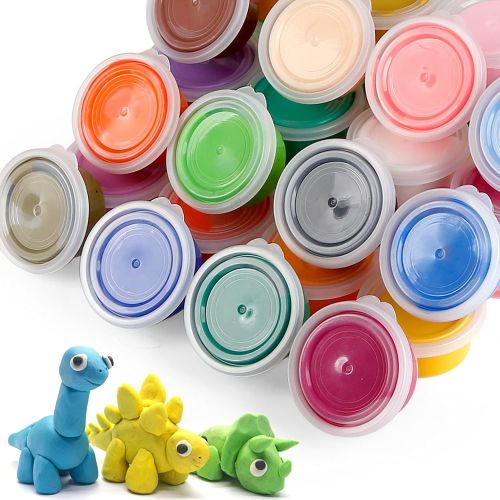  [아마존베스트]ifergoo Modeling Clay, 24 Colors Air Dry Clay Best Gift for Kids, Super Light Magic Clay with Sculpting Tools and Project, No-Sticky and Non-Toxic